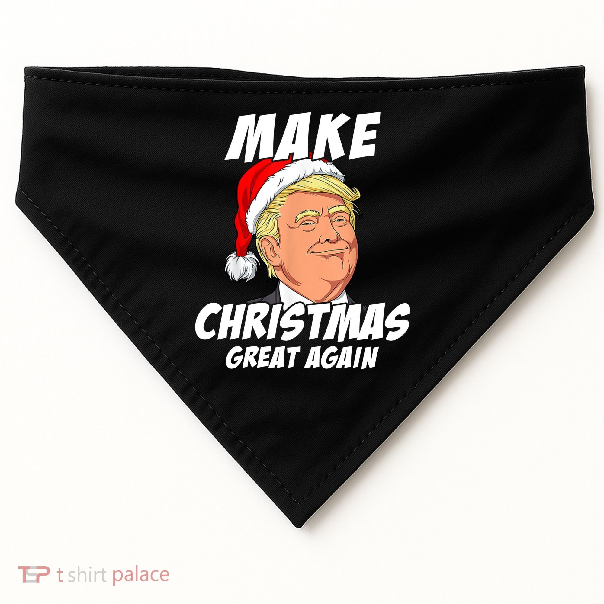 Santa Trump Make Christmas Great Again Matching Pajama Gift USA-Made Doggie Bandana