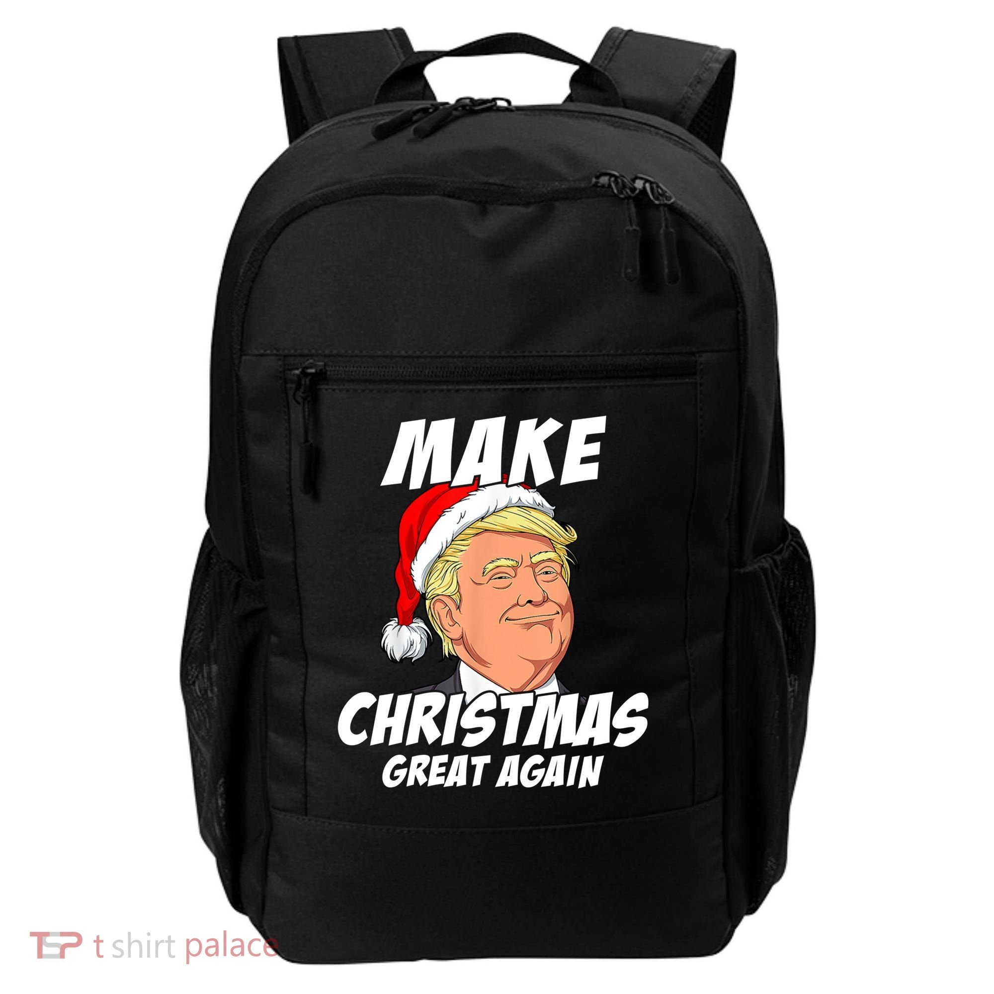 Santa Trump Make Christmas Great Again Matching Pajama Gift Backpack