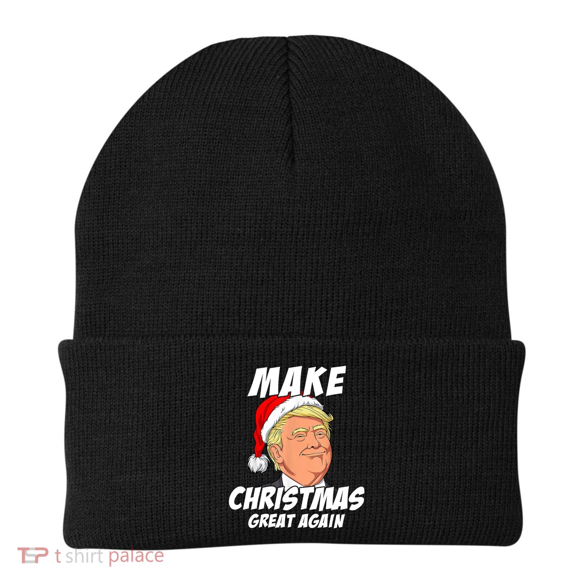 Santa Trump Make Christmas Great Again Matching Pajama Gift Beanie