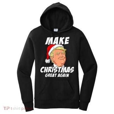Santa Trump Make Christmas Great Again Matching Pajama Gift Women's Hoodie