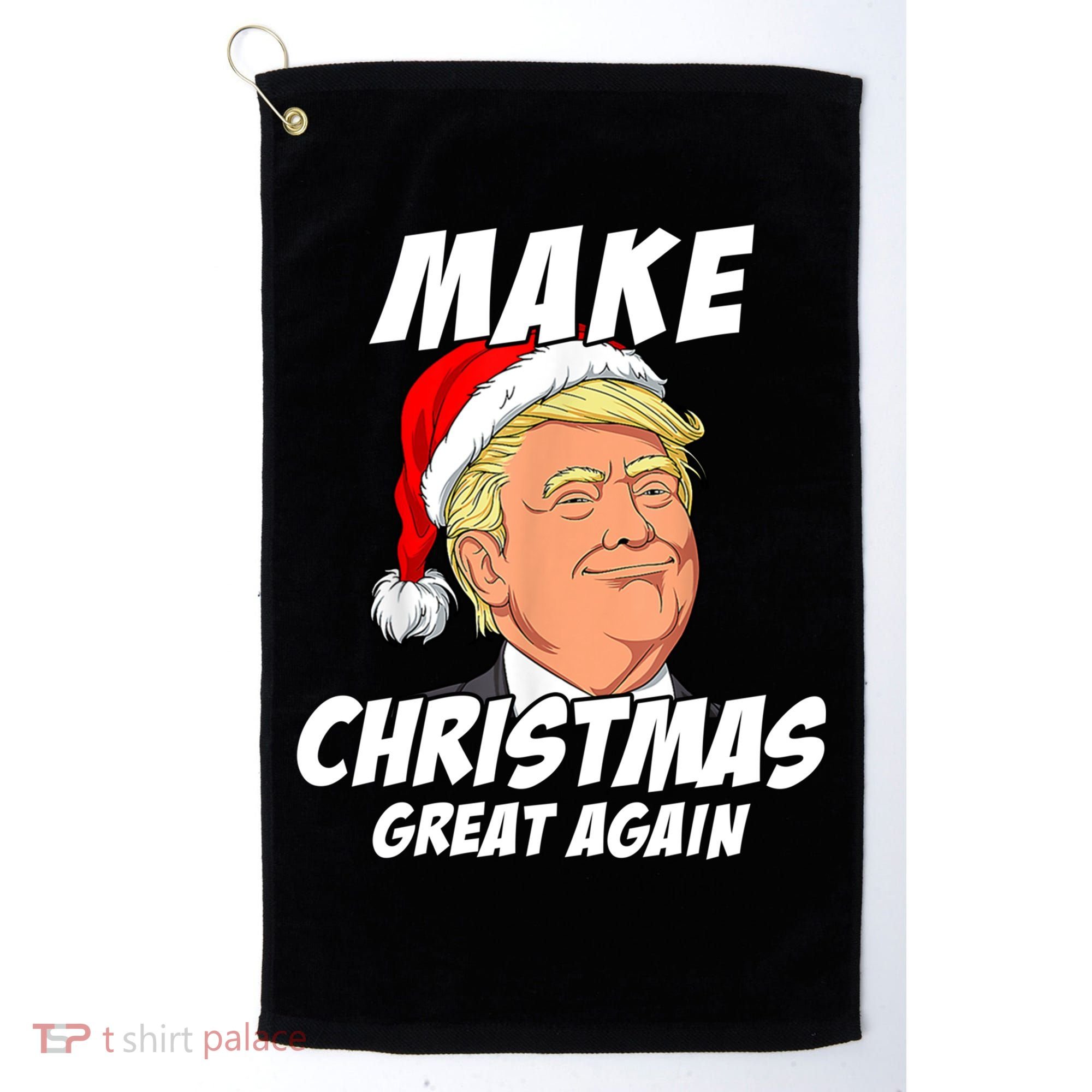 Santa Trump Make Christmas Great Again Matching Pajama Gift Golf Towel