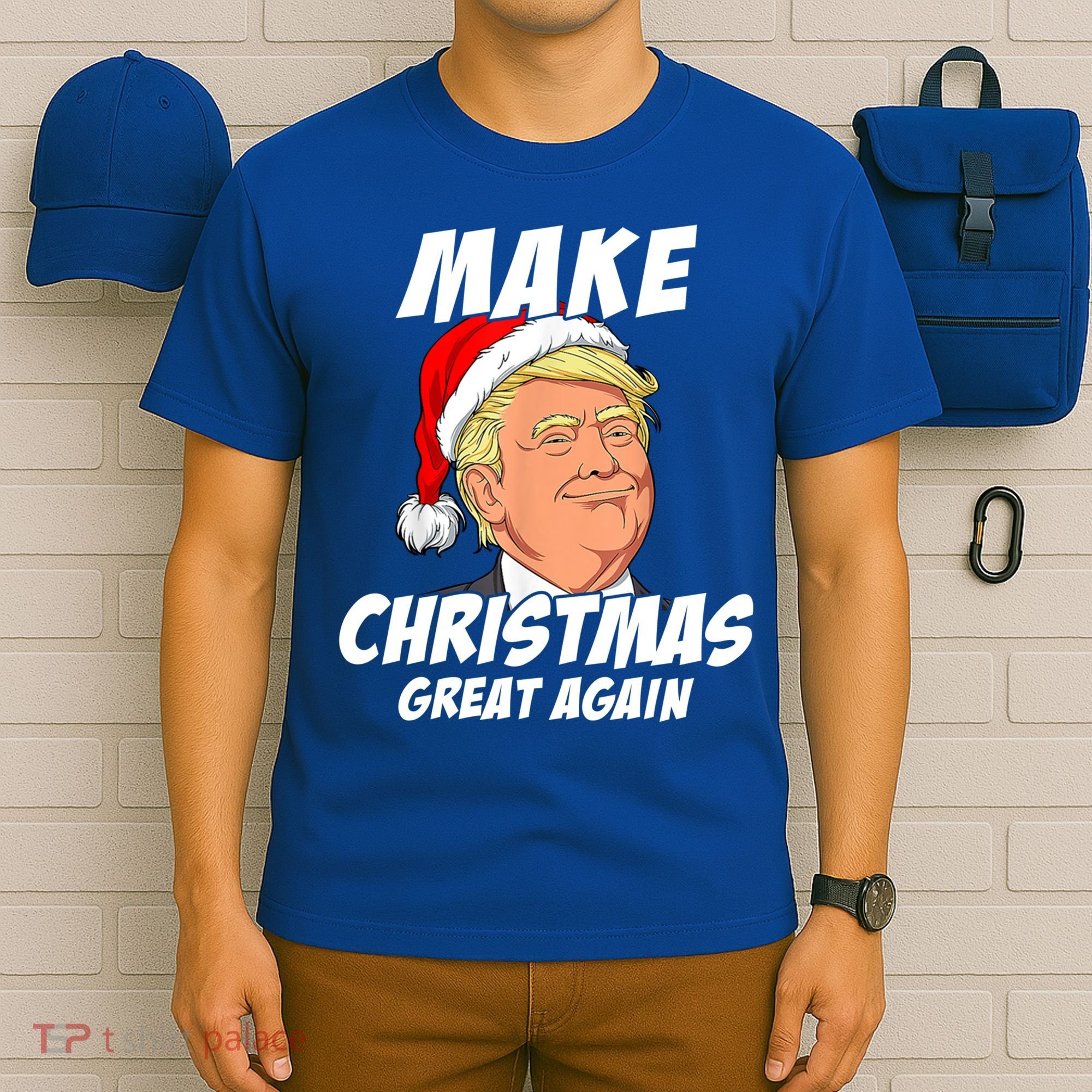 Santa Trump Make Christmas Great Again Matching Pajama Gift T-Shirt