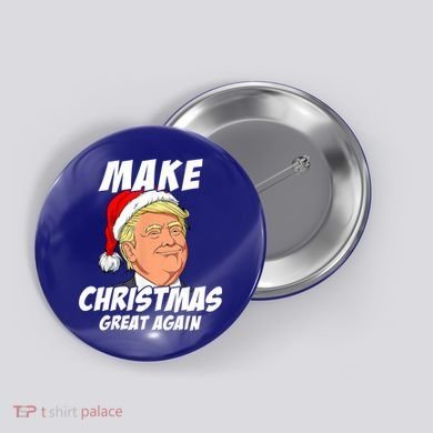 Santa Trump Make Christmas Great Again Matching Pajama Gift Button