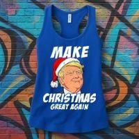 Santa Trump Make Christmas Great Again Matching Pajama Gift Women's Tank Top thumb 3