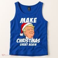 Santa Trump Make Christmas Great Again Matching Pajama Gift Tank Top thumb 2
