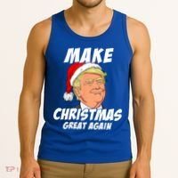 Santa Trump Make Christmas Great Again Matching Pajama Gift Tank Top thumb 3