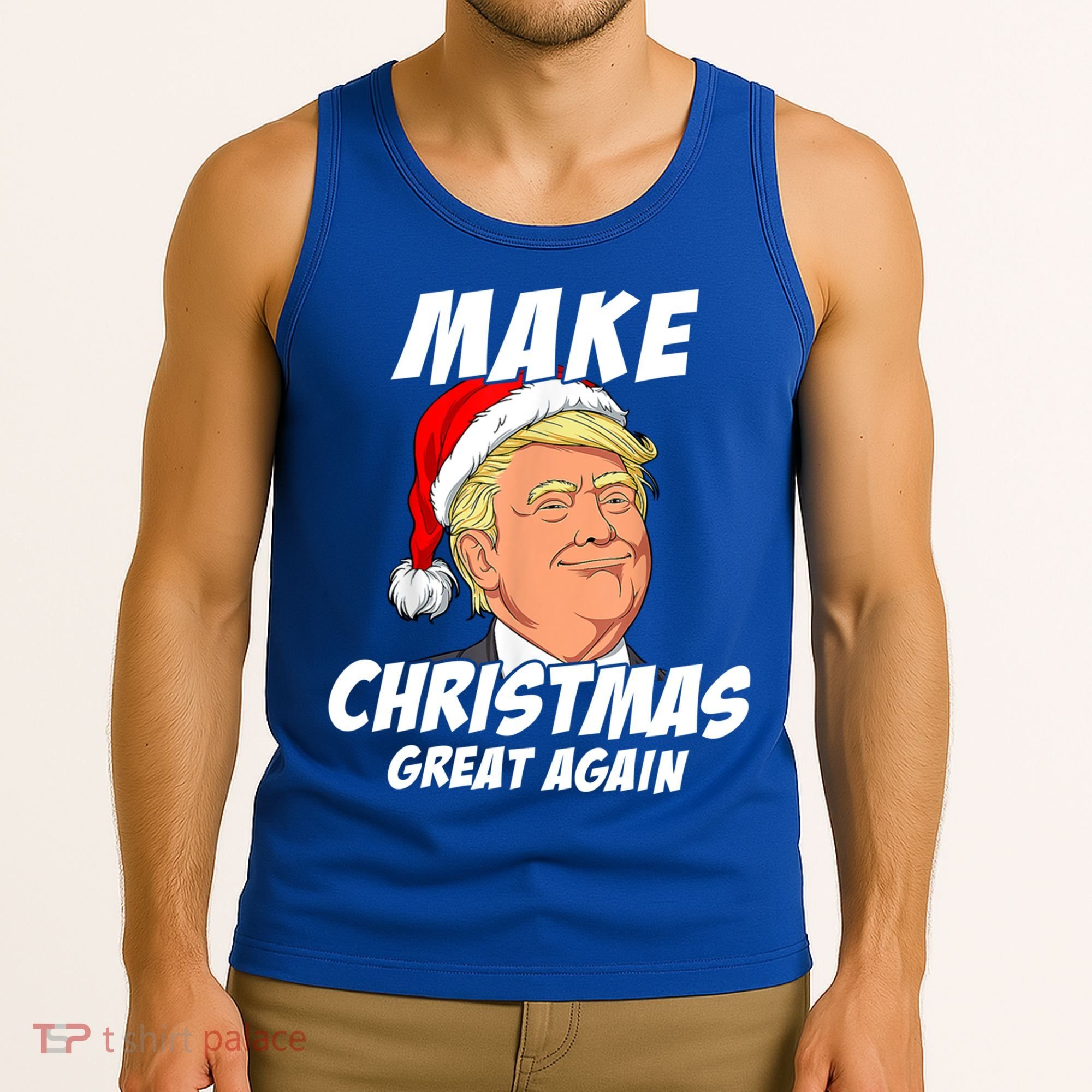 Santa Trump Make Christmas Great Again Matching Pajama Gift Tank Top