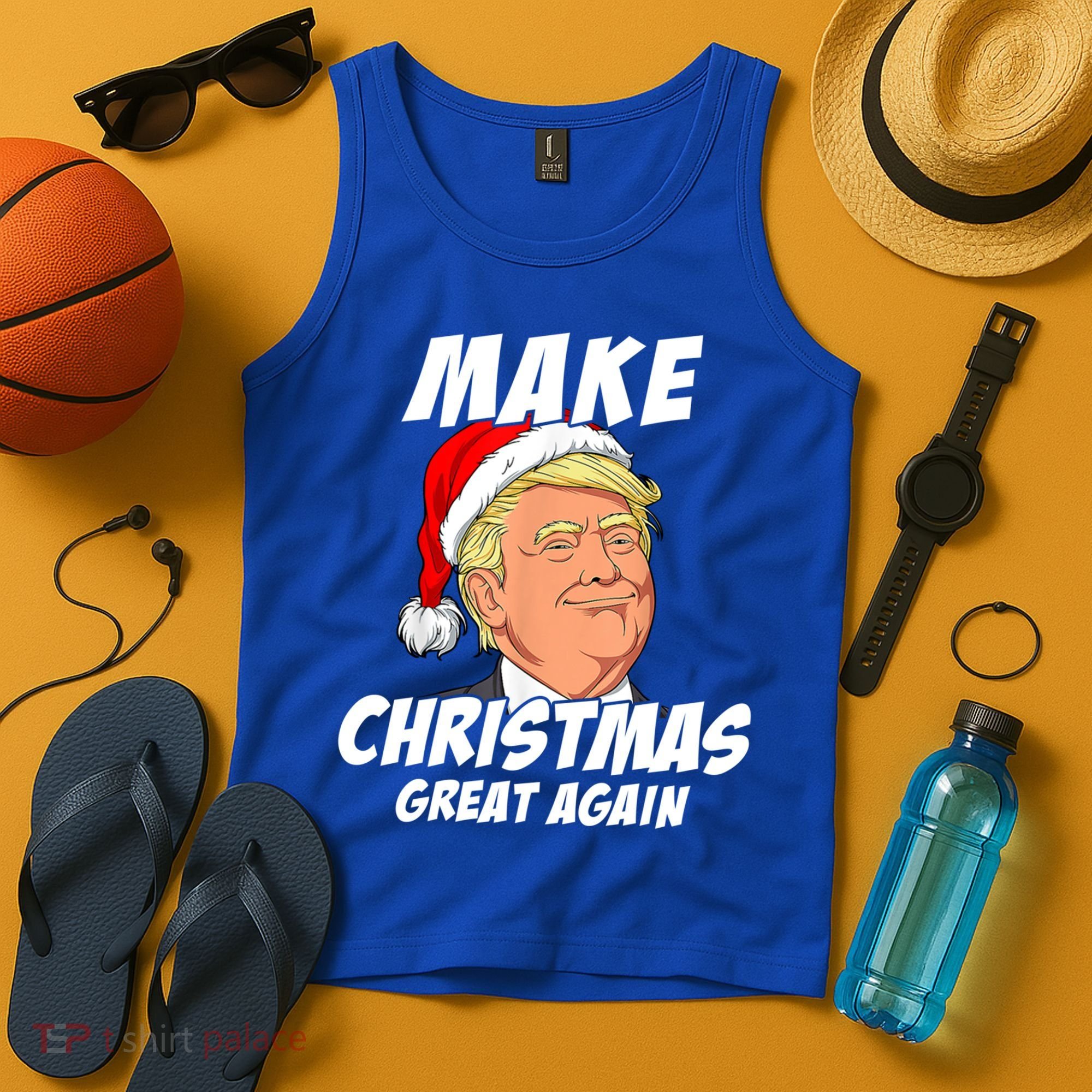 Santa Trump Make Christmas Great Again Matching Pajama Gift Tank Top