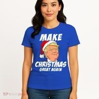 Santa Trump Make Christmas Great Again Matching Pajama Gift Women's T-Shirt thumb 4
