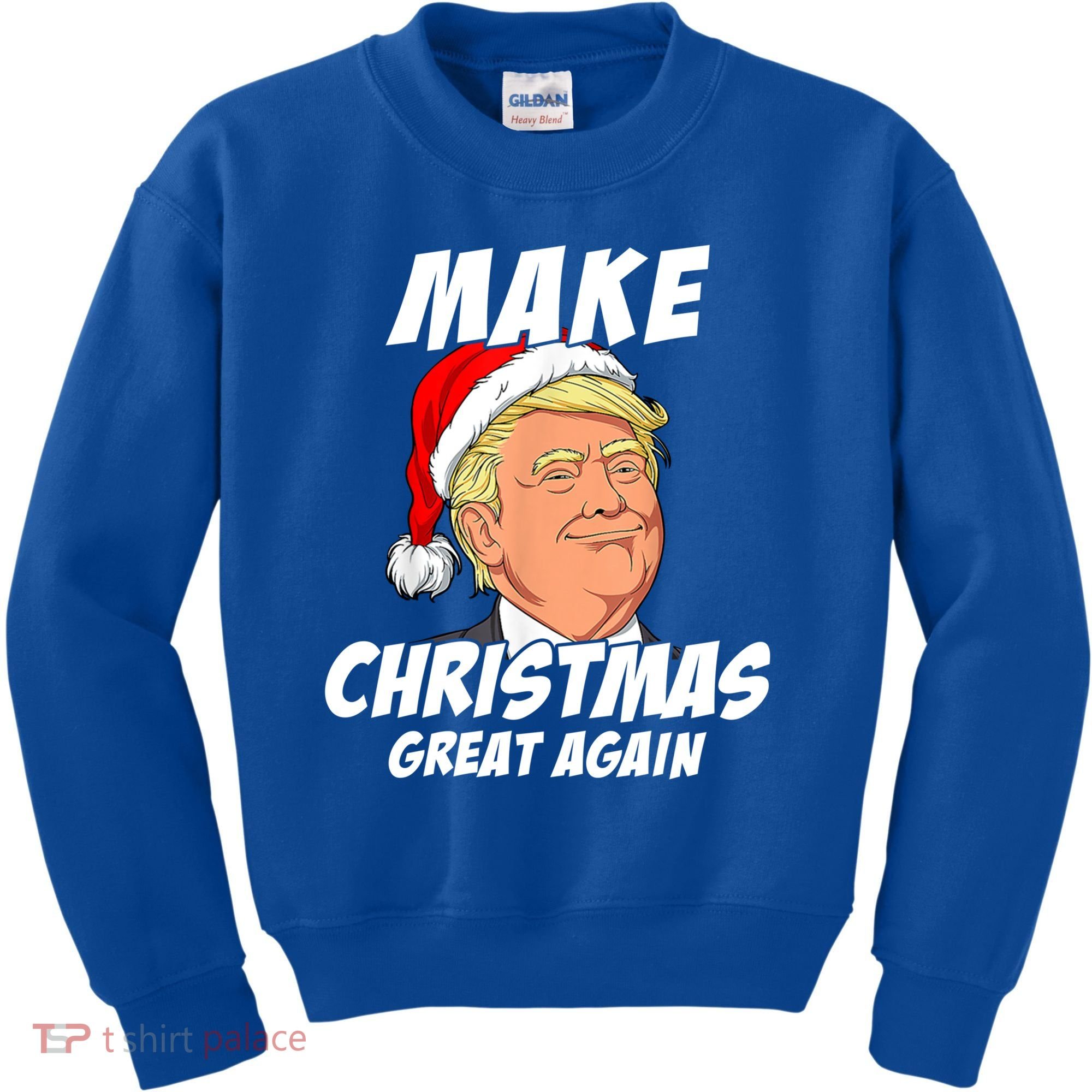 Santa Trump Make Christmas Great Again Matching Pajama Gift Kids Sweatshirt