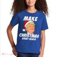 Santa Trump Make Christmas Great Again Matching Pajama Gift Kids T-Shirt thumb 2