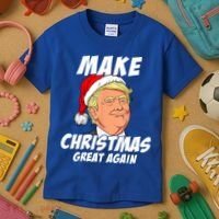 Santa Trump Make Christmas Great Again Matching Pajama Gift Kids T-Shirt thumb 3