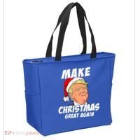 Santa Trump Make Christmas Great Again Matching Pajama Gift Tote Bag thumb 2