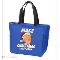 Santa Trump Make Christmas Great Again Matching Pajama Gift Tote Bag thumb 3
