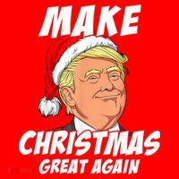 Santa Trump Make Christmas Great Again Matching Pajama Gift Santa Hat thumb 1