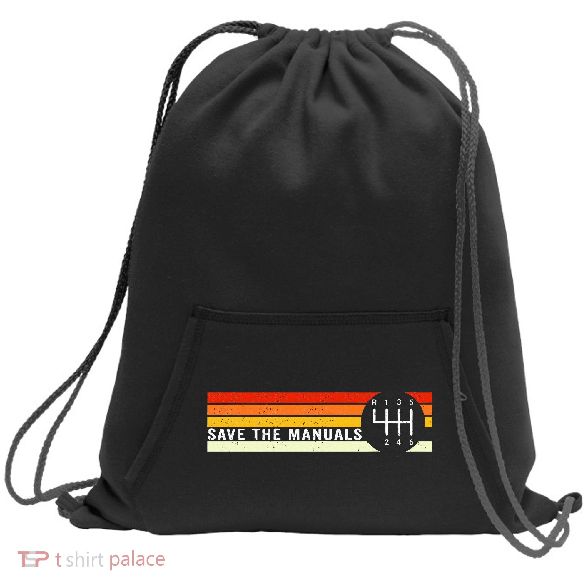 Save The Manuals 6 Speed Manual Transmission Three Pedals Sweatshirt Cinch Pack Bag