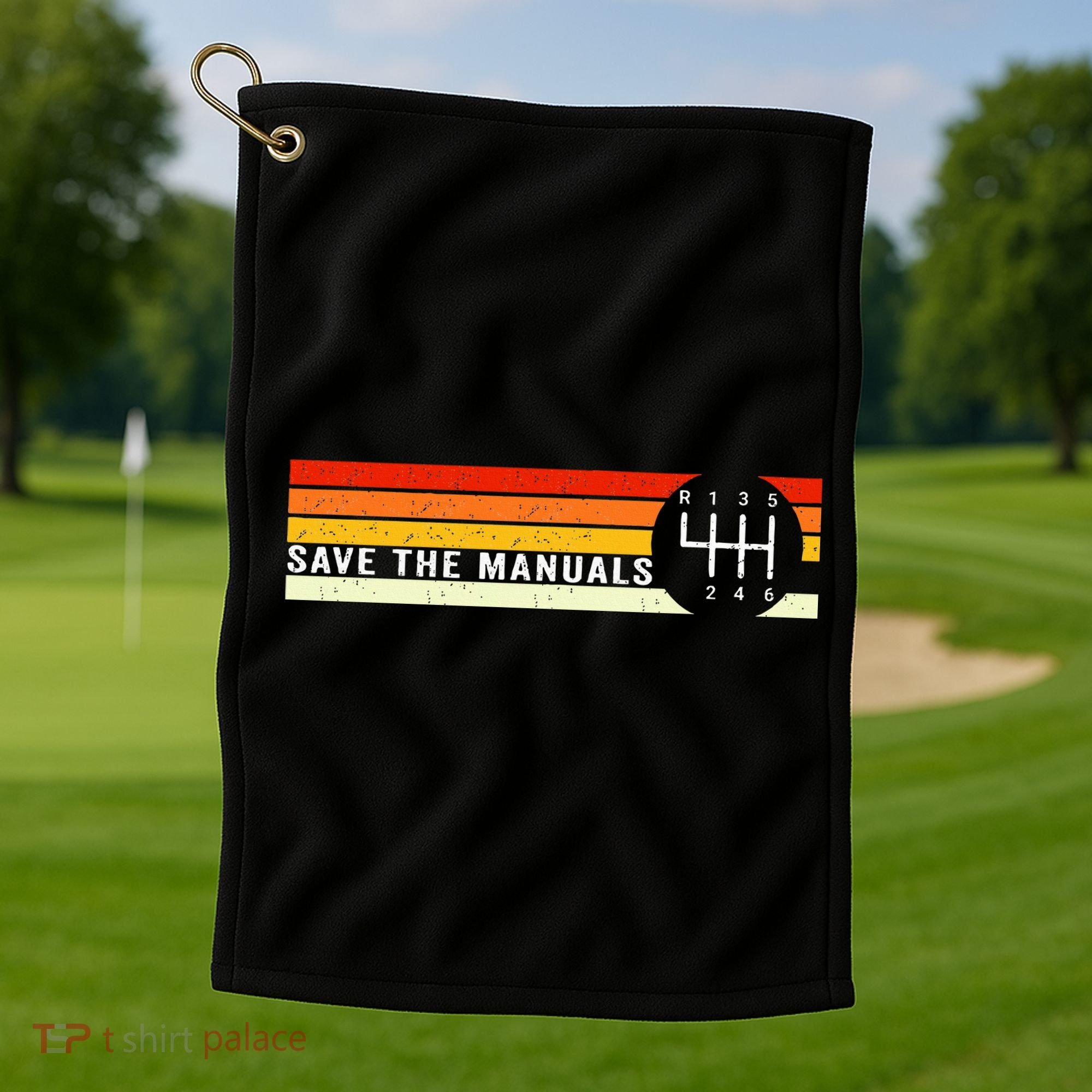 Save The Manuals 6 Speed Manual Transmission Three Pedals Golf Towel