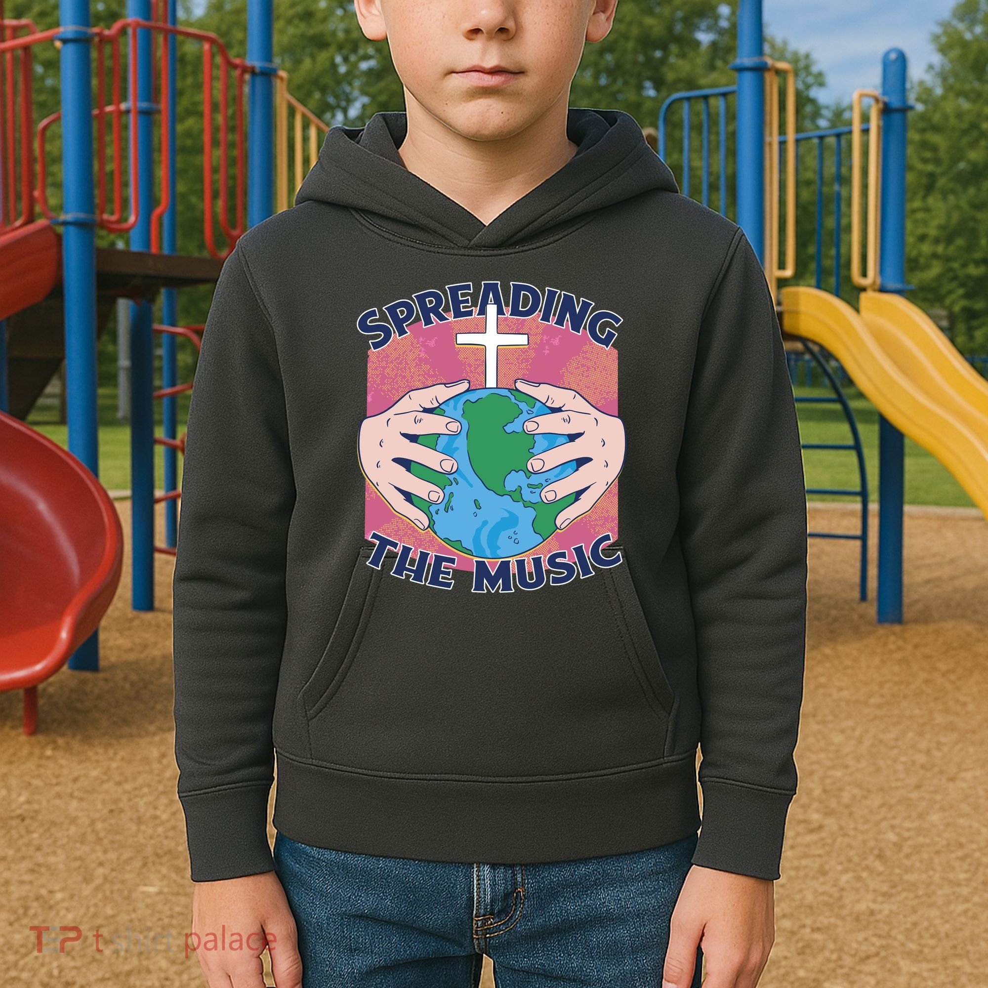 Spreading The Music Gospel Kids Hoodie