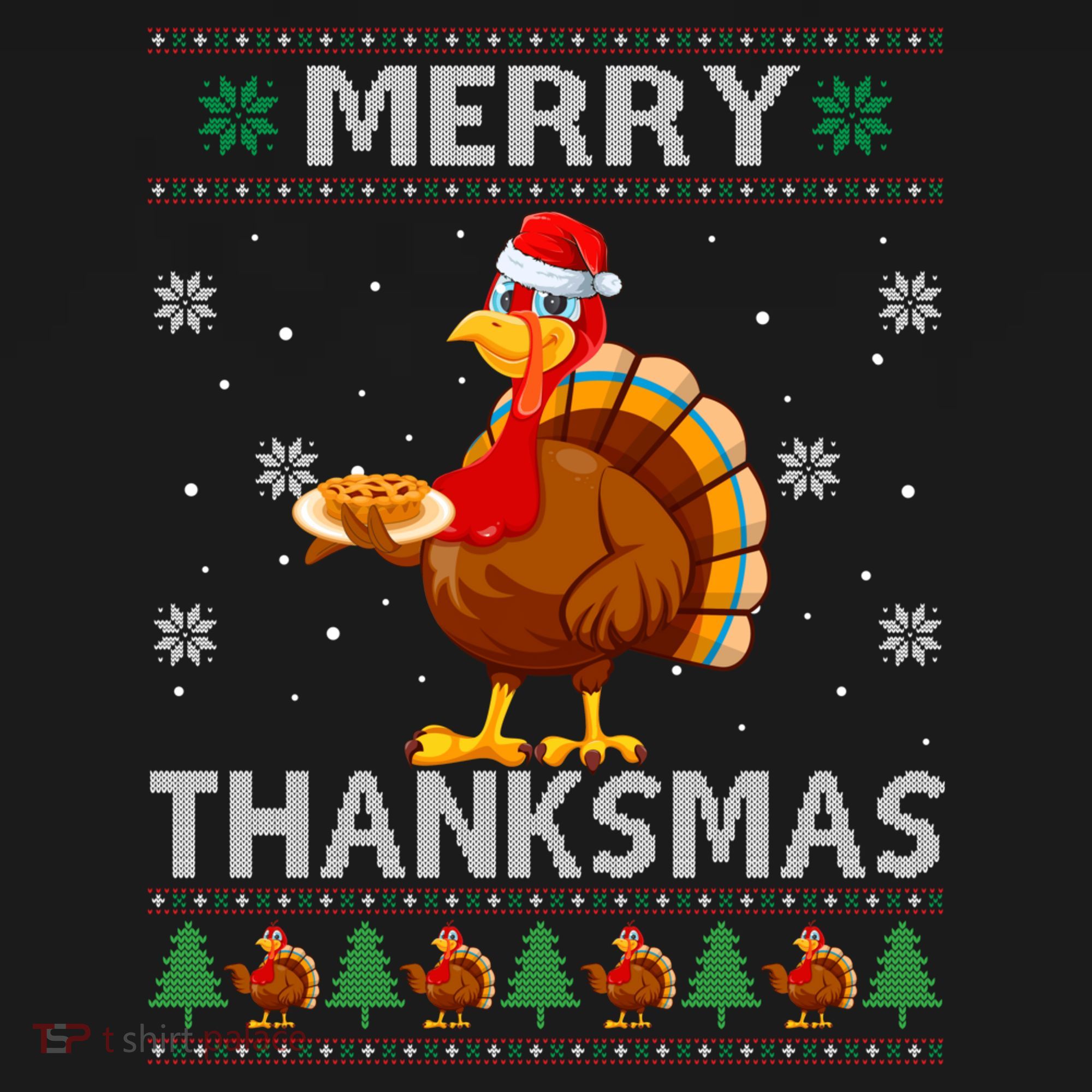 Santa Turkey Merry Thanksmas Thanksgiving Ugly Xmas Sweater Visor