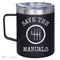 Save The Manuals Stick Shift Car Lover 12oz Stainless Steel Coffee Mug thumb 2