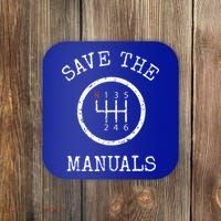 Save The Manuals Stick Shift Car Lover Coaster thumb 0