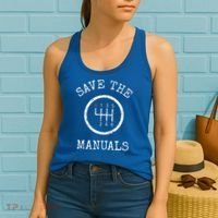 Save The Manuals Stick Shift Car Lover Women's Tank Top thumb 2