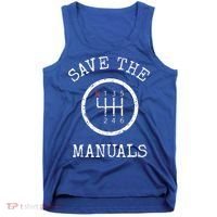 Save The Manuals Stick Shift Car Lover Tank Top thumb 0