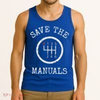 Save The Manuals Stick Shift Car Lover Tank Top thumb 3