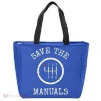 Save The Manuals Stick Shift Car Lover Tote Bag thumb 0