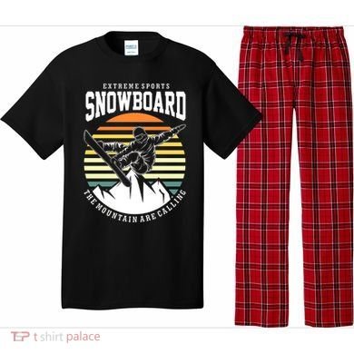 Snowboard The Mountain Are Calling Pajama Set