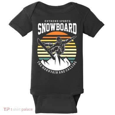 Snowboard The Mountain Are Calling Baby Bodysuit