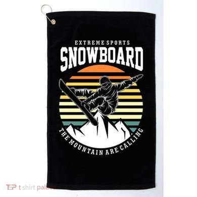Snowboard The Mountain Are Calling Golf Towel