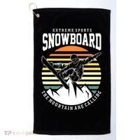 Snowboard The Mountain Are Calling Golf Towel thumb 0