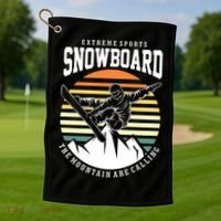 Snowboard The Mountain Are Calling Golf Towel thumb 1