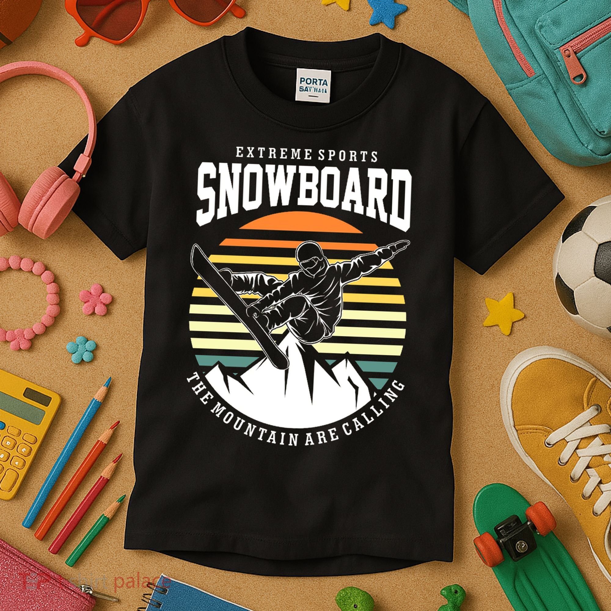Snowboard The Mountain Are Calling Kids T-Shirt