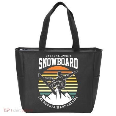 Snowboard The Mountain Are Calling Tote Bag