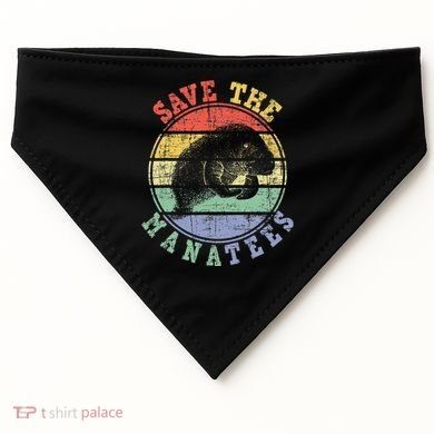 Save The Manatees Manatee Lover Zookeeper Marine Biologist USA-Made Doggie Bandana