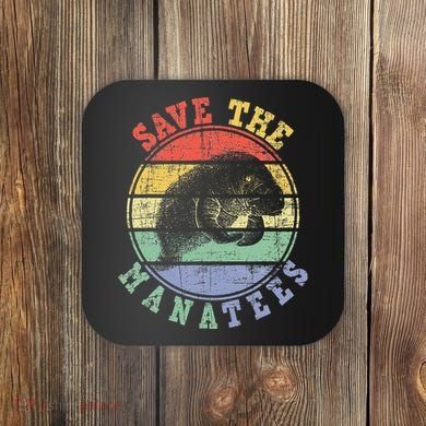 Save The Manatees Manatee Lover Zookeeper Marine Biologist Coaster