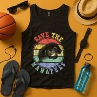 Save The Manatees Manatee Lover Zookeeper Marine Biologist Tank Top thumb 4