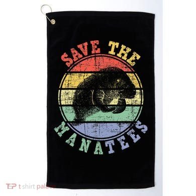 Save The Manatees Manatee Lover Zookeeper Marine Biologist Golf Towel