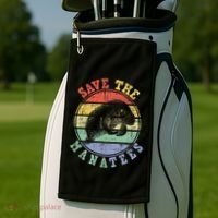 Save The Manatees Manatee Lover Zookeeper Marine Biologist Golf Towel thumb 2