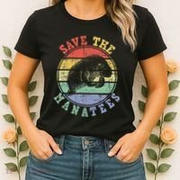 Save The Manatees Manatee Lover Zookeeper Marine Biologist Women's T-Shirt thumb 2