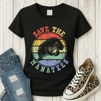 Save The Manatees Manatee Lover Zookeeper Marine Biologist Women's T-Shirt thumb 3