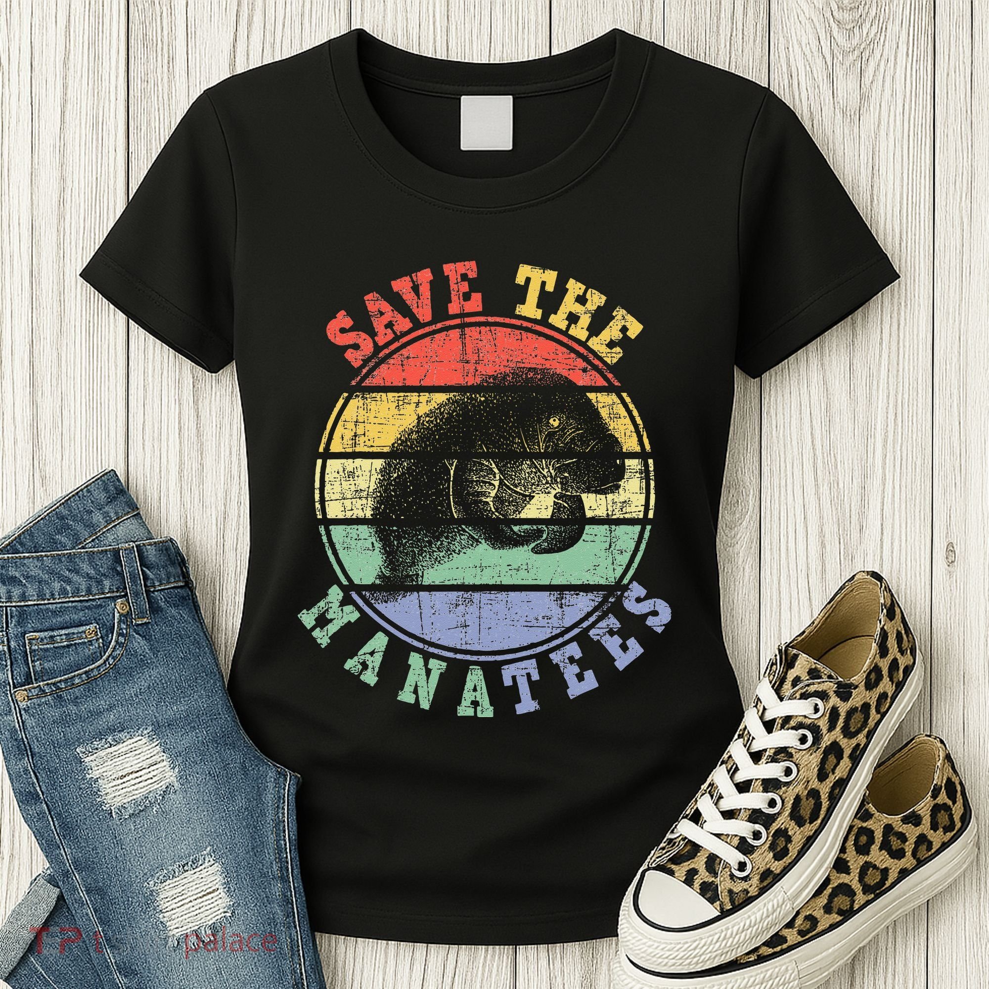 Save The Manatees Manatee Lover Zookeeper Marine Biologist Women's T-Shirt