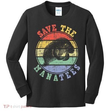 Save The Manatees Manatee Lover Zookeeper Marine Biologist Kids Long Sleeve Shirt