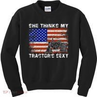 She Thinks My TractorS Sexy Tractor Driver Kids Sweatshirt thumb 0