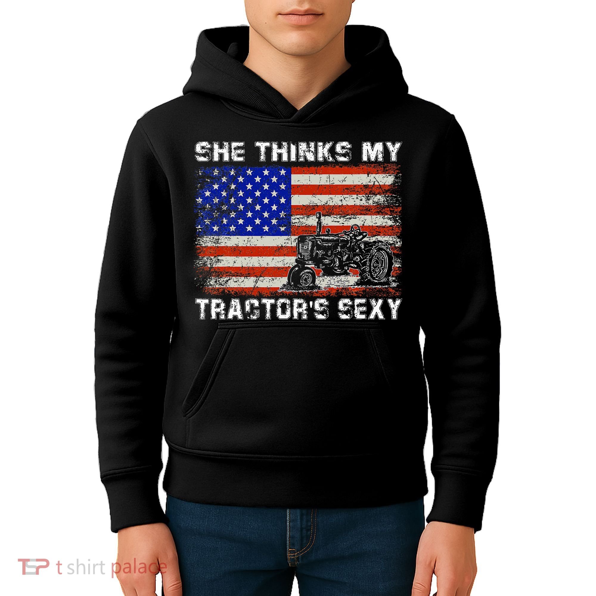 She Thinks My TractorS Sexy Tractor Driver Kids Hoodie