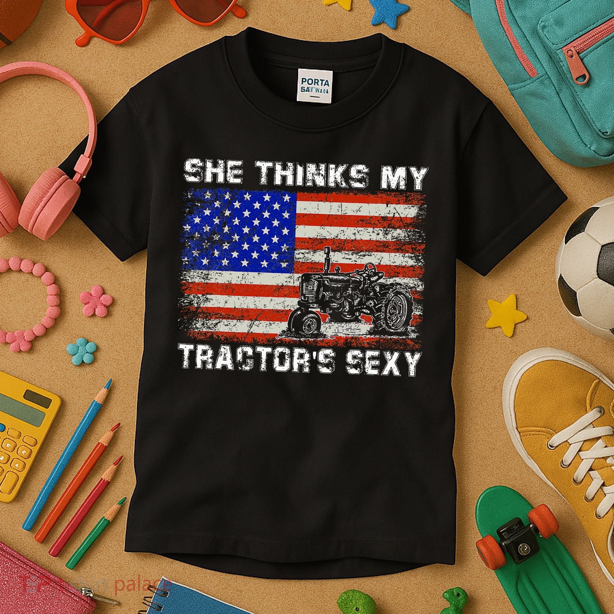 She Thinks My TractorS Sexy Tractor Driver Kids T-Shirt