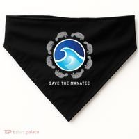 Save The Manatee Sea Cow Ocean Life Earth Day Novelty USA-Made Doggie Bandana thumb 0