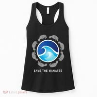 Save The Manatee Sea Cow Ocean Life Earth Day Novelty Women's Tank Top thumb 0